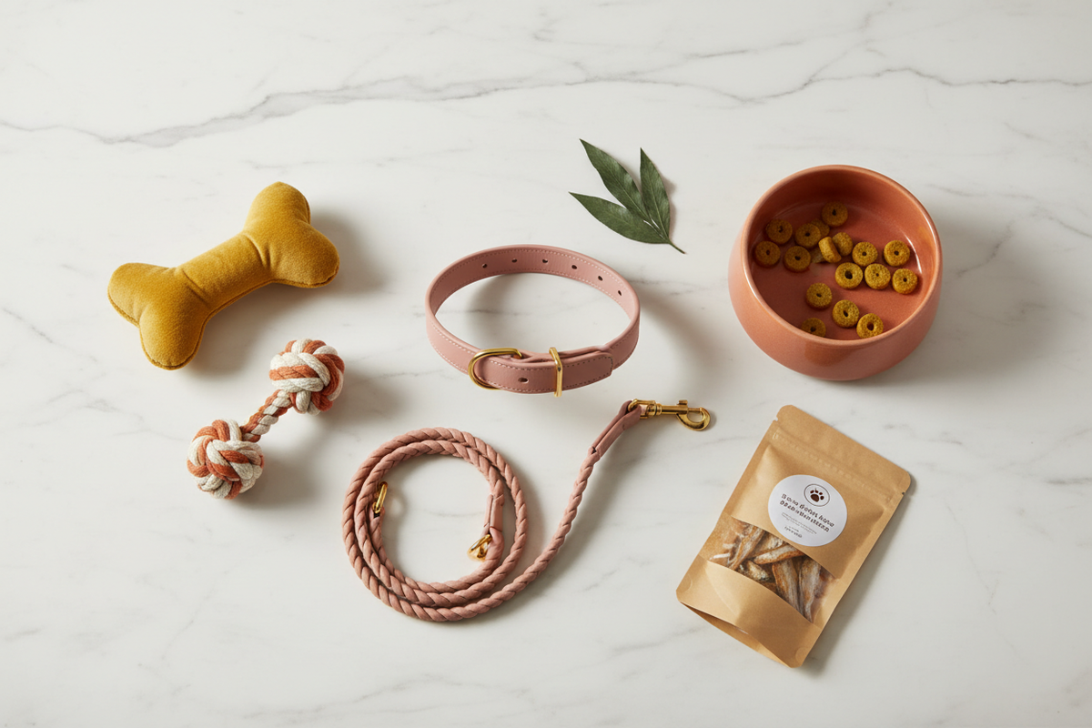 Hero pet boutique - flat lay accessoires